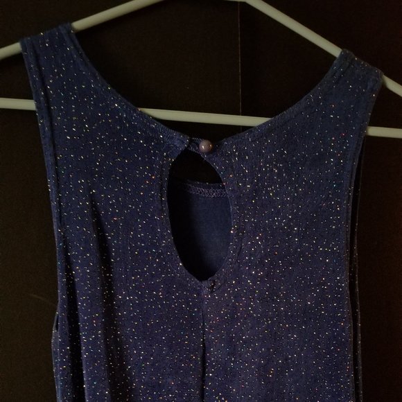 Blue sparkly vintage shift party dress - Picture 4 of 8
